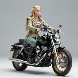 galadriel riding a motorbike, elf, lotr, harley davidson