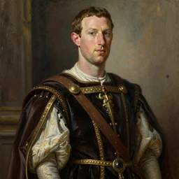 mark zuckerberg zucc II the emperor king of renaissance age on oil painting