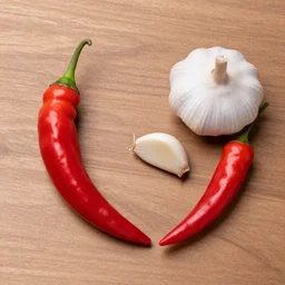 a chilli pepper and a garlic clove talking to each other