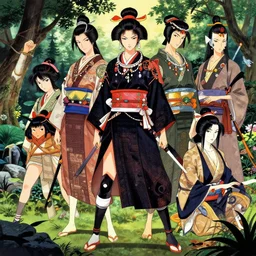 a full body asian woman wearing a samurai outfit with asian jewelry and accessories by karol bak, ayami kojima, yoshitaka amano, olivier ledroit, ruan jia, charlie bowater, tom bagshaw, make up, japan garden, concept art, fantasy
