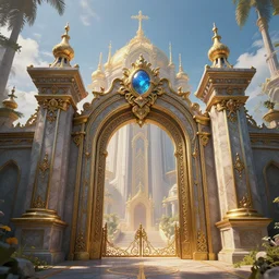 the gate to the eternal kingdom of serendipity, fantasy, digital art, hd, detailed.