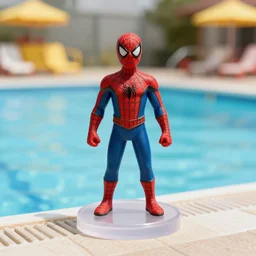 85mm photo of Spider-Man as a life guard at a public pool, dslr photograph
