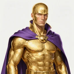 gold and purple caped man by Alex Ross