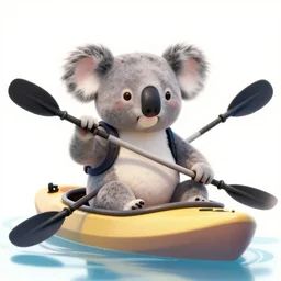 koala bear on a kayak