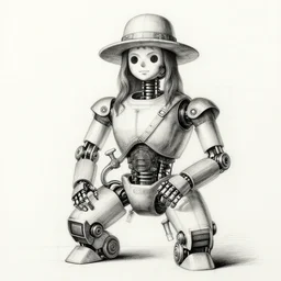 leonardo da vinci's technical sketch of a robotic luffy, highly detailed