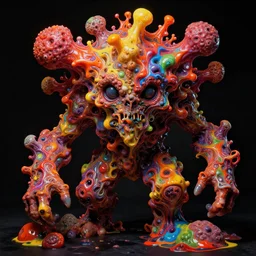 madness creature, fluid, smooth, organic, crazy, bright, colours, tumours, high contrast, sharpness, dramatic, very detailed, intricate, by hr giger and richard corben and zdzisław beksinski