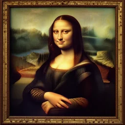 the mona lisa painting by leonardo davinci photo realistic