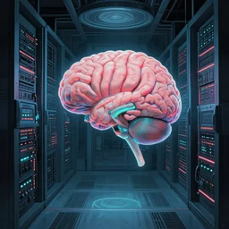 my brain is dreaming to dream in a AI mainframe, art by Simon Stalenhag