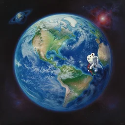 gouache matte painting!!! earth in cosmos, cinematic angle, studio ghibli, by nasa, makoto shinkai, pixar painting, cinematic lighting, detailed gouache painting, hyperrealistic, 8 k
