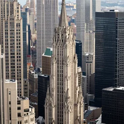 new york skyline with gothic architecture, very details