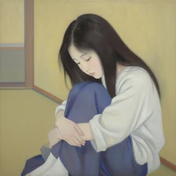 a beautiful painting japan sadako, by zhangda qian painting