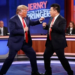 donald trump getting in a fight with a midget on jerry springer tv show