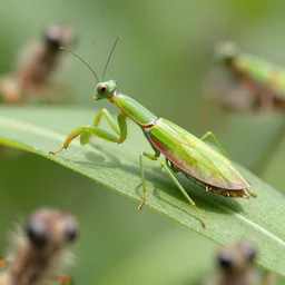 une coccinelle qui twerk devant des mantes religieuses