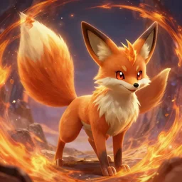 pokemon fox ninetails of fire, artstation greg rutkowski, cinematic, hyperrealist, digital art