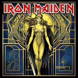 iron maiden album cover art deco