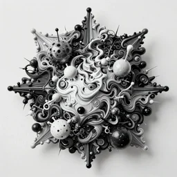 intricate highly detailed galatea of the spheres black and white paint pour by peter mohrbacher