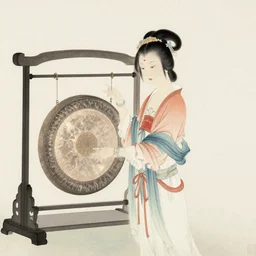 a gongbi painting of an elegant lady