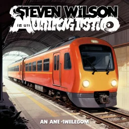 steven wilson turning into a train in style of an animorphs cover. - n 4