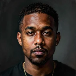 a chiaroscuro lighting portrait painting of kanye west depicted as pablo picasso, portrait painting by caravaggio and rembrandt van rijn, shallow depth of field, chiaroscuro lighting