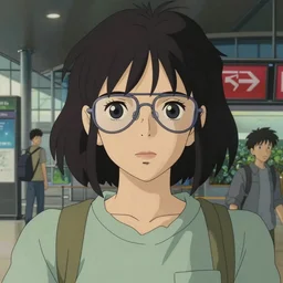 a full body portrait of a 1 9 6 0's style girl aviator, finely detailed features, closeup faces, perfect detailed face, in the airport yard, gapmoe yandere grimdark, trending on pixiv fanbox, painted by greg rutkowski makoto shinkai takashi takeuchi studio ghibli, akihiko yoshida