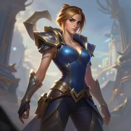 Emma Watson in League of Legends as champion. Digital Art. Legendary Skin. Epic Pose.