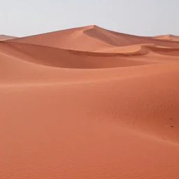 Red sand deser dunes, realistic matte painting,