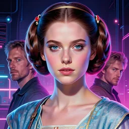 highly detailed portrait of princess leia organa by alex grey, patrick woodroffe, mark ryden created by gustave dore and greg rutkowski, high detailed, smooth draw, synthwave neon retro, intricate, realistic proportions, dramatic lighting, trending on artstation