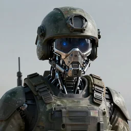 robot cyborg soldiers military headgear helmet nano tech mechanical mask vision future trending on artstation digital paint 4 k 8 k digital painting
