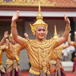 big head Thai traditional dance