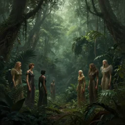 epic professional digital art of jungle, faint greenish moody atmospheric lighting, painted, intricate, detailed, detailed, foreboding, by leesha hannigan, wayne haag, reyna rochin, ignacio fernandez rios, mark ryden, iris van herpen,, epic, stunning, gorgeous, much wow, cinematic, masterpiece.