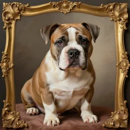 baroque rococo painting The Fancy Royal Pitbull  portrait Greg Hildebrandt high detail cute puppy