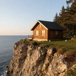a beautiful cabin on the edge of a cliff