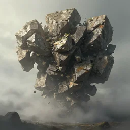 a hyperdetailed explode chunks beyond the horizon 3 d matte painting of a by art by greg rutkowski atmospheric, misty, artstation, deviantart