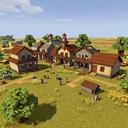 an old western town in Minecraft