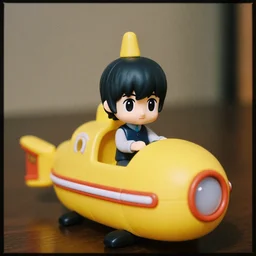 the beatles as nendoroid! on yellow submarine, 8 k hd dof, kodak film,