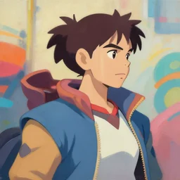 Portrait painting Zeniba Ghibli wearing a jacket and a collar, as an Overwatch character, medium shot, asymmetrical, profile picture, Organic Painting, sunny day, Matte Painting, bold shapes, hard edges, street art, trending on artstation, by Huang Guangjian and Gil Elvgren and Sachin Teng