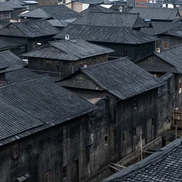 tile roofs, and simple, peaked wooden roofs, every structure had been blackened to some degree. the city wall, was blackened by a patina of soot. structures were generally darkest at the top, where the ash gathered, but rainwaters and evening condensations had carried the stains over ledges and down walls. like paint running down a canvas, the darkness seemed to creep down the sides of buildings in an uneven gradient. by ismail inceoglu, peter mohrbacher, trending on artstation