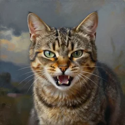 angry cat, painting by jen garrido