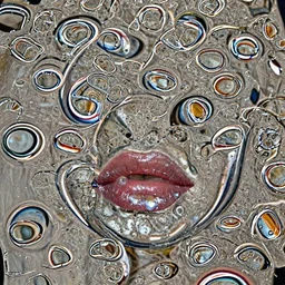 big plump lips with red lipgloss reflecting on the surface. closeup