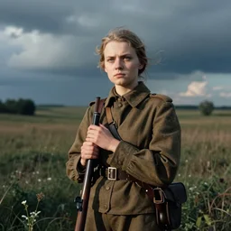 Lyudmila Pavlichenko, young female Soviet sniper, photography by Annie Leibovitz