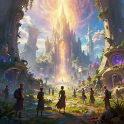 a futuristic visiom of artificial intelligence, unreal engine, fantasy art by greg rutkowski, loish, rhads, ferdinand knab, makoto shinkaib and lois van baarle, ilya kuvshinov, rossdraws, tom bagshaw, global illumination, radiant light, detailed and intricate environment by fromsoftware, spiritual, colorful, fantasy landscape,