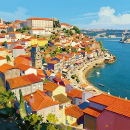 concept art by jama jurabaev, cel shaded, cinematic shot, trending on artstation, high quality, brush stroke, vibrant colors, nazare portugal