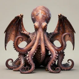 an octopus, a dragon, and a human caricature.... a pulpy, tentacled head surmounted a grotesque and scaly body with rudimentary wings.