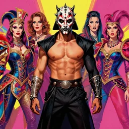 beautiful male character inspired by venice carnival and pop art darth maul | | digital artwork made by greg rutswork, anna dittmann and lois van barlee, symmetrical, anatomically correct