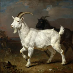 goat at a gallop by wojciech kossak,