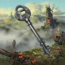 a wholesome animation key shot of a random foggy postapocalyptic panorama, studio ghibli, pixar and disney animation, sharp, rendered in gouache painting, anime gouache key art by greg rutkowski, bloom, dramatic, dynamic lighting