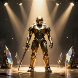 majora warrior, reflections shards spotlights, halo, god rays