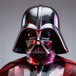 darth vader lightsaber hilt, studio photo, hdr, dynamic lighting, red and chrome colors only, chrome, metallic, shiny, reflective, 8 k