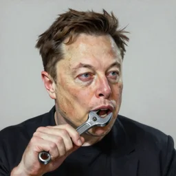 elon musk eating a wrench, oil painting, beautiful, high detail, cgsociety