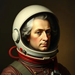 wolfgang amadeus mozart wear astronaut helmet
